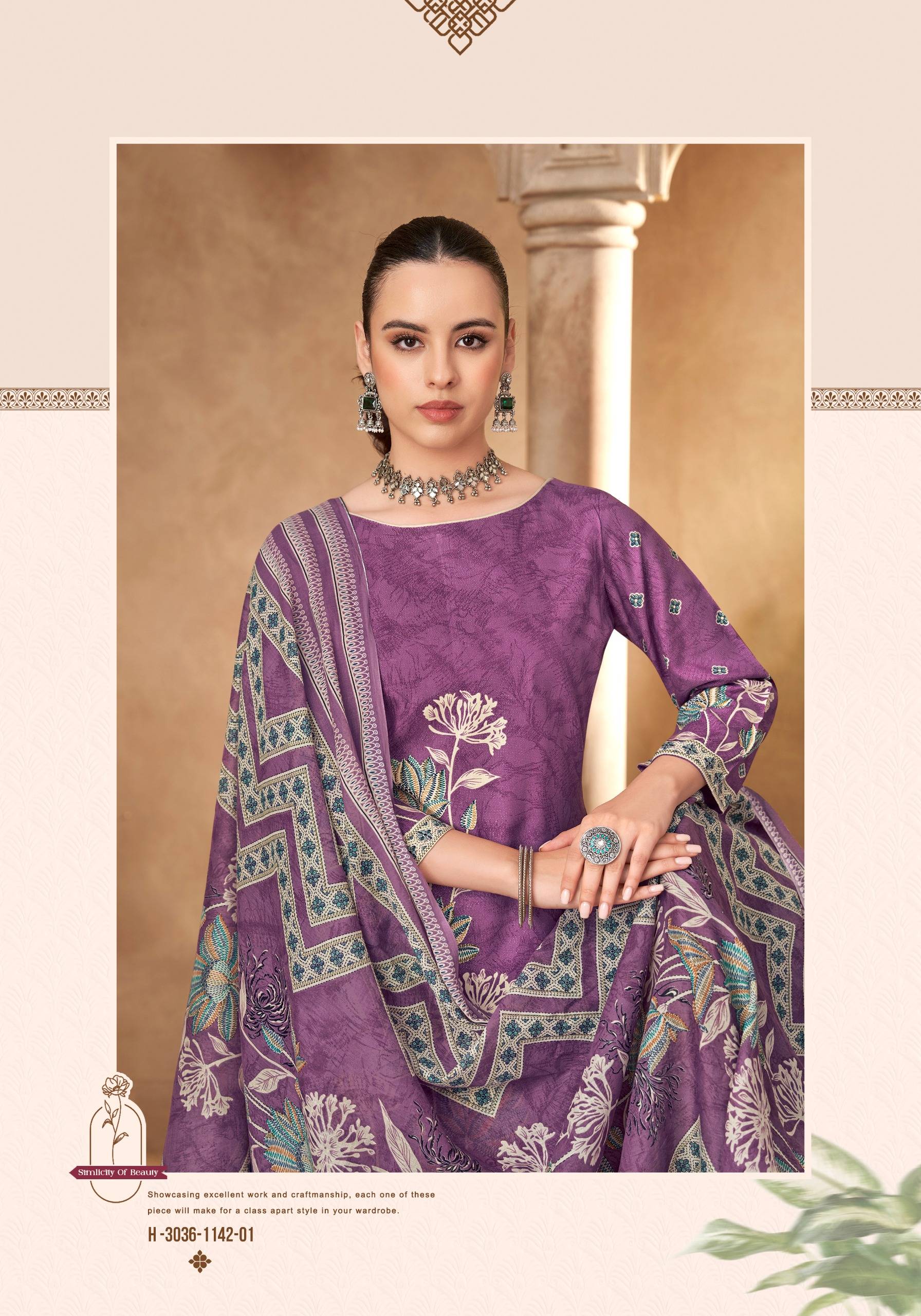 ROSEY-5 By Harshit Fashion Hub 3036-1142-01 To 3036-1142-06 Series 